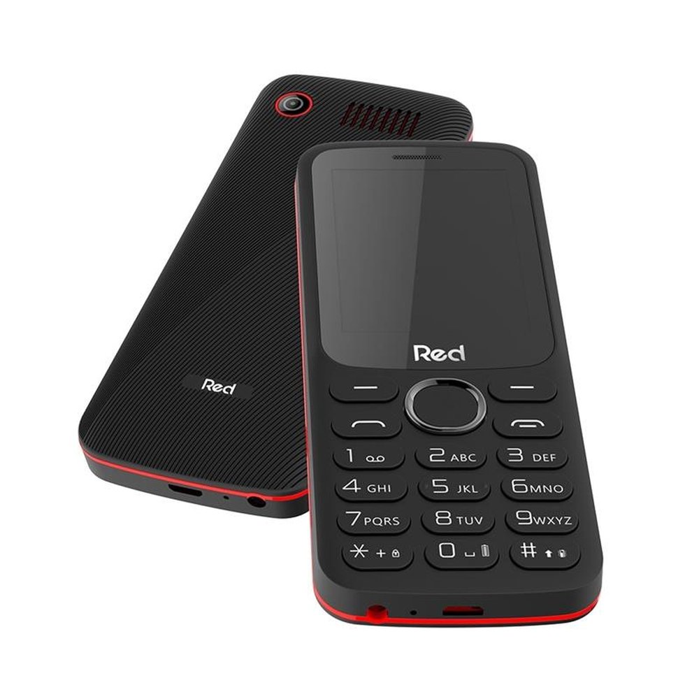 Celular Red Mobile Mega II, Dualchip, Preto/Vermelho, Tela de 2.4", Câm. Traseira VGA, 32MB
