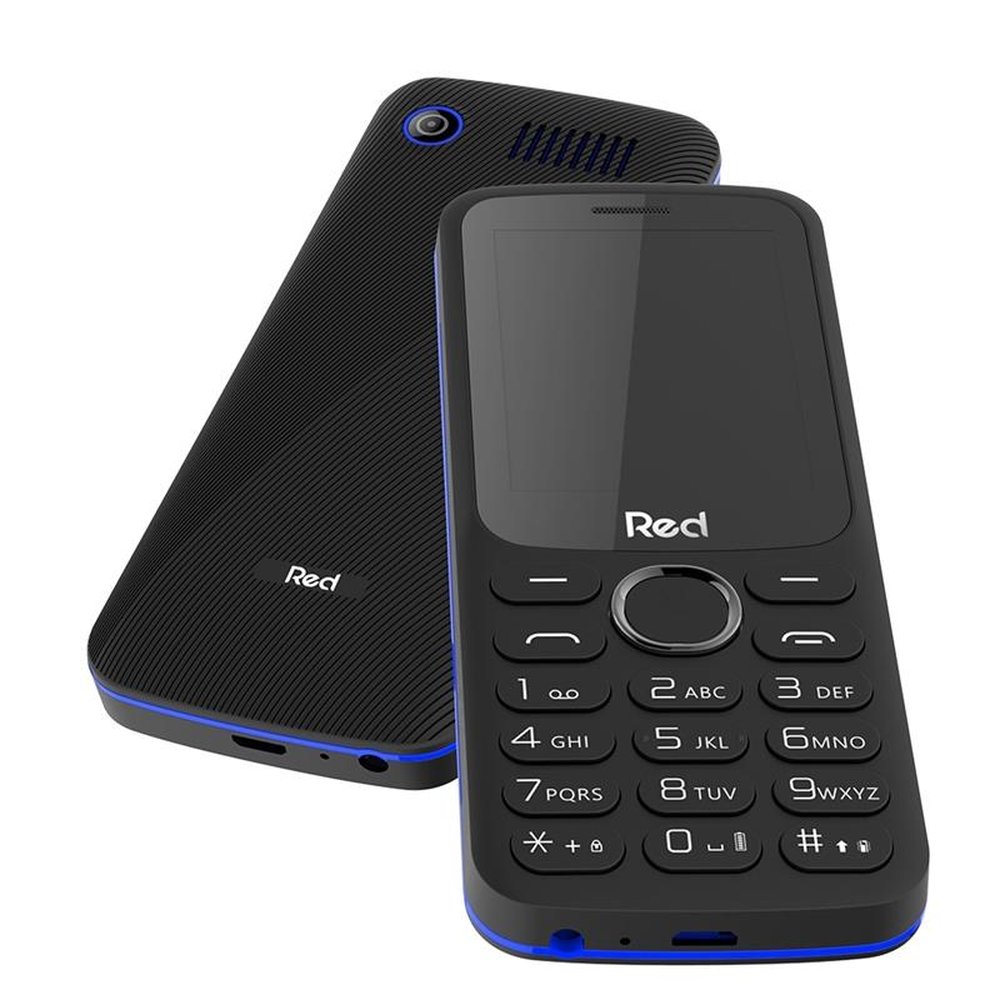 Celular Red Mobile Mega II, Dualchip, Preto/Azul, Tela de 2.4", Câm. Traseira VGA, 32MB