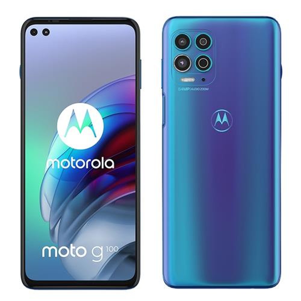 Smartphone Motorola Moto G100, Lumin. Ocean, Tela 6.7", 5G-Wi-Fi+NFC, And. 11, Câm Tras. de 64+16+2MP, Frontal de 16+8MP, 256G