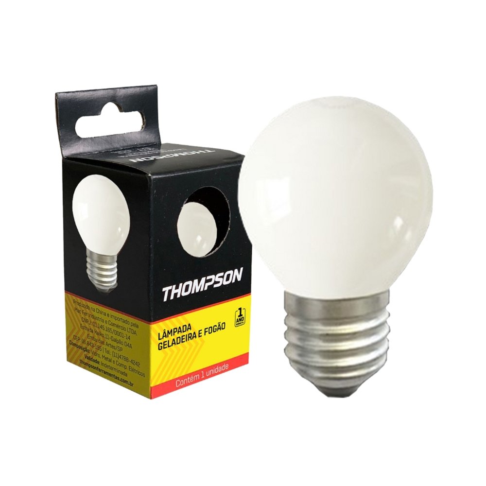 Lampada Incandescente Leitosa para Fogao e Geladeira Thompson E-27 220V 40W - Embalagem com 10 Unidades