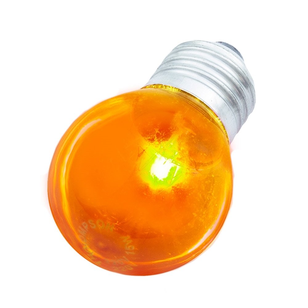 Lâmpada Bolinha Incandecente Thompson E-27 15wx220v Laranja - Embalagem c/ 10 unidades