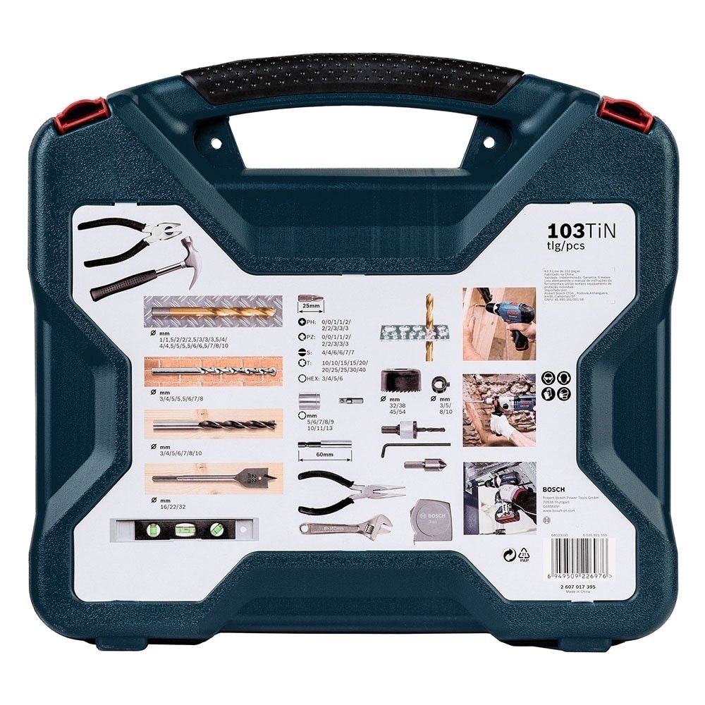 Jogo de Ferramentas Bosch X-Line 103 Peças Azul