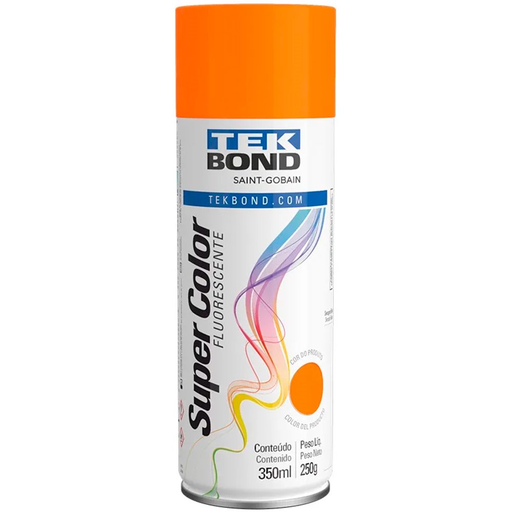 Tinta Spray Tekbond Laranja Fluorescente 350ml