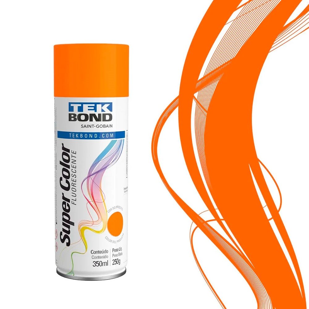 Tinta Spray Tekbond Laranja Fluorescente 350ml