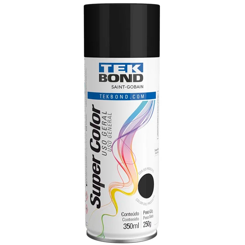Tinta Spray Tekbond Alta Temperatura Preto Brilhante 350ml
