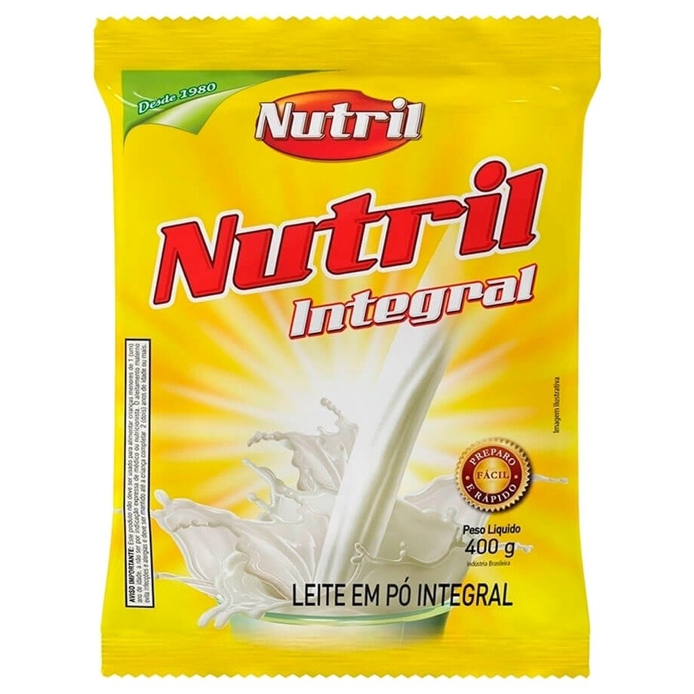 Leite em Pó Nutril Integral 400g - Embalagem com 25 Unidades
