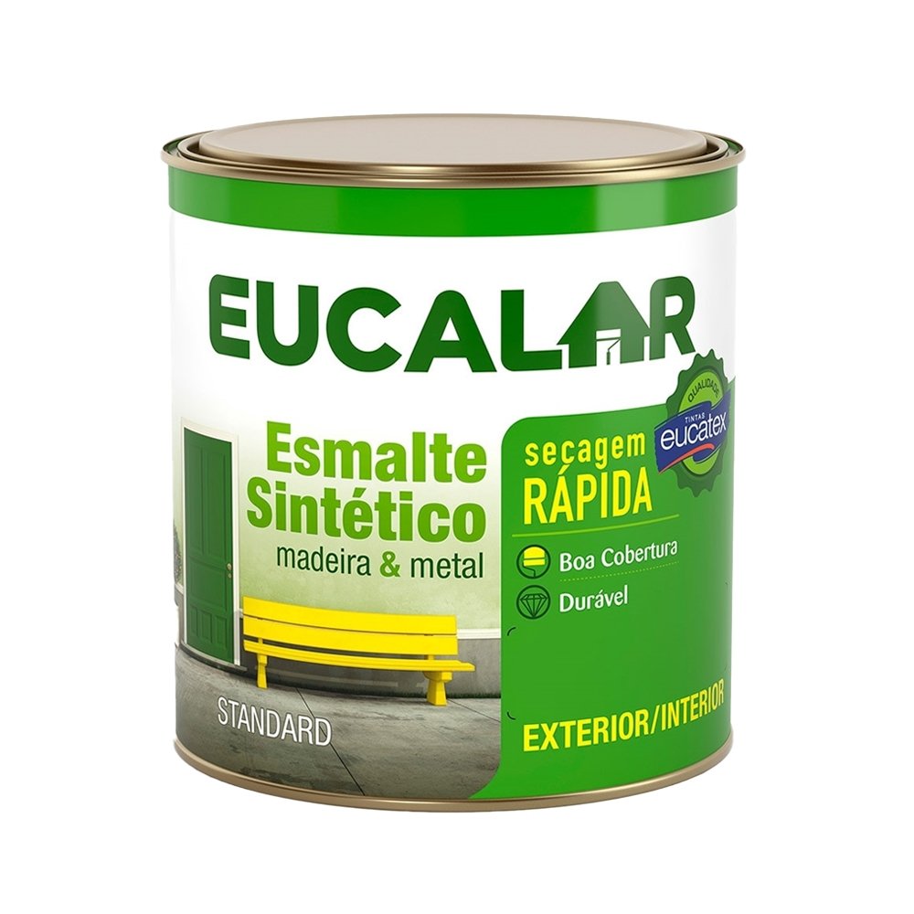 Tinta Esmalte Eucalar Brilhante 900ml Marrom Conhaque