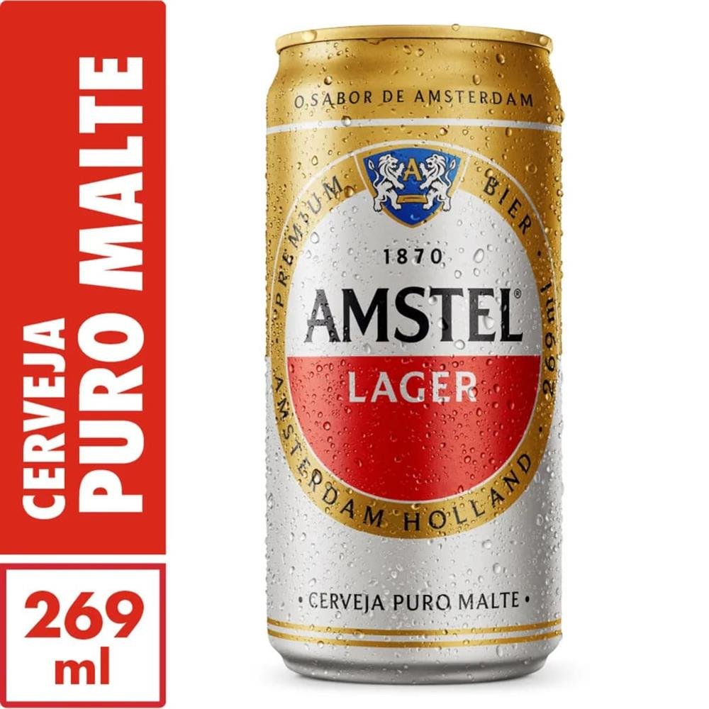 Cerveja Puro Malte Amstel Lager Lata 269Ml