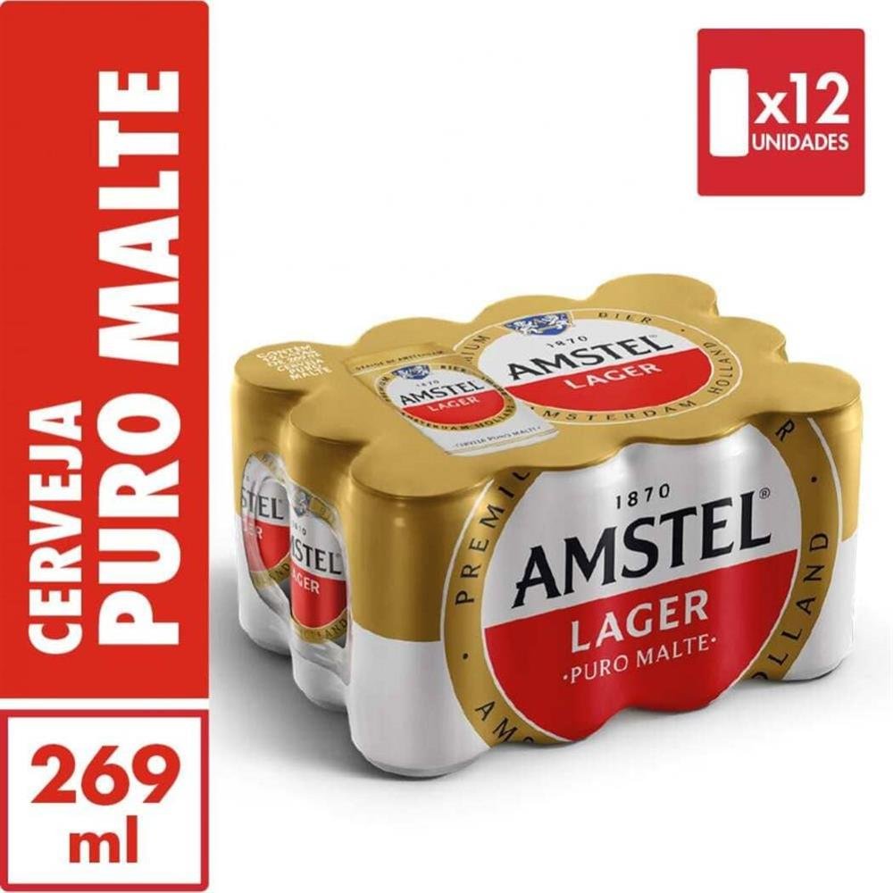 Cerveja Puro Malte Amstel Lager Lata 269Ml