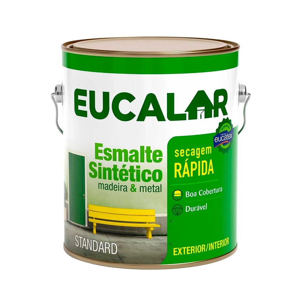 Tinta Esmalte Eucalar Brilhante Amarelo Ouro 3,6 Litros