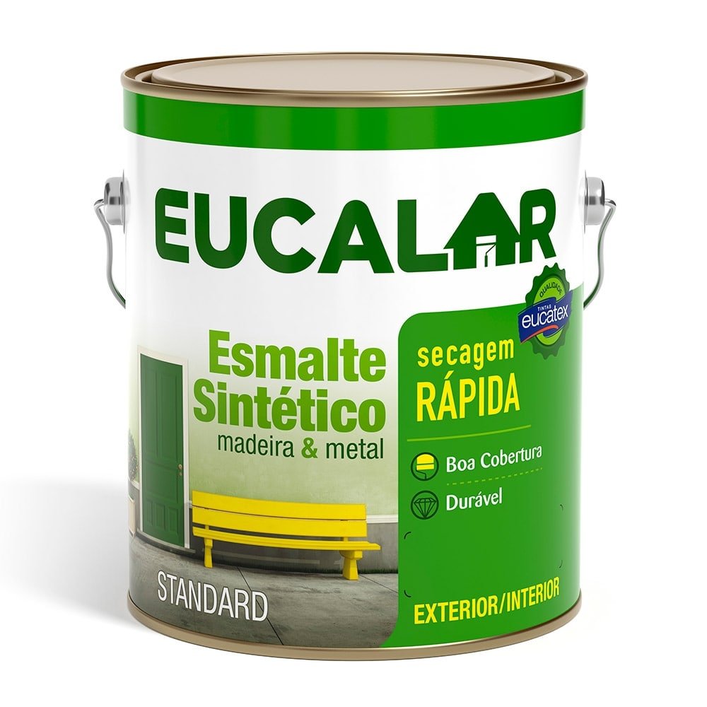 Tinta Esmalte Eucalar Brilhante Azul Mar 3,6 Litros