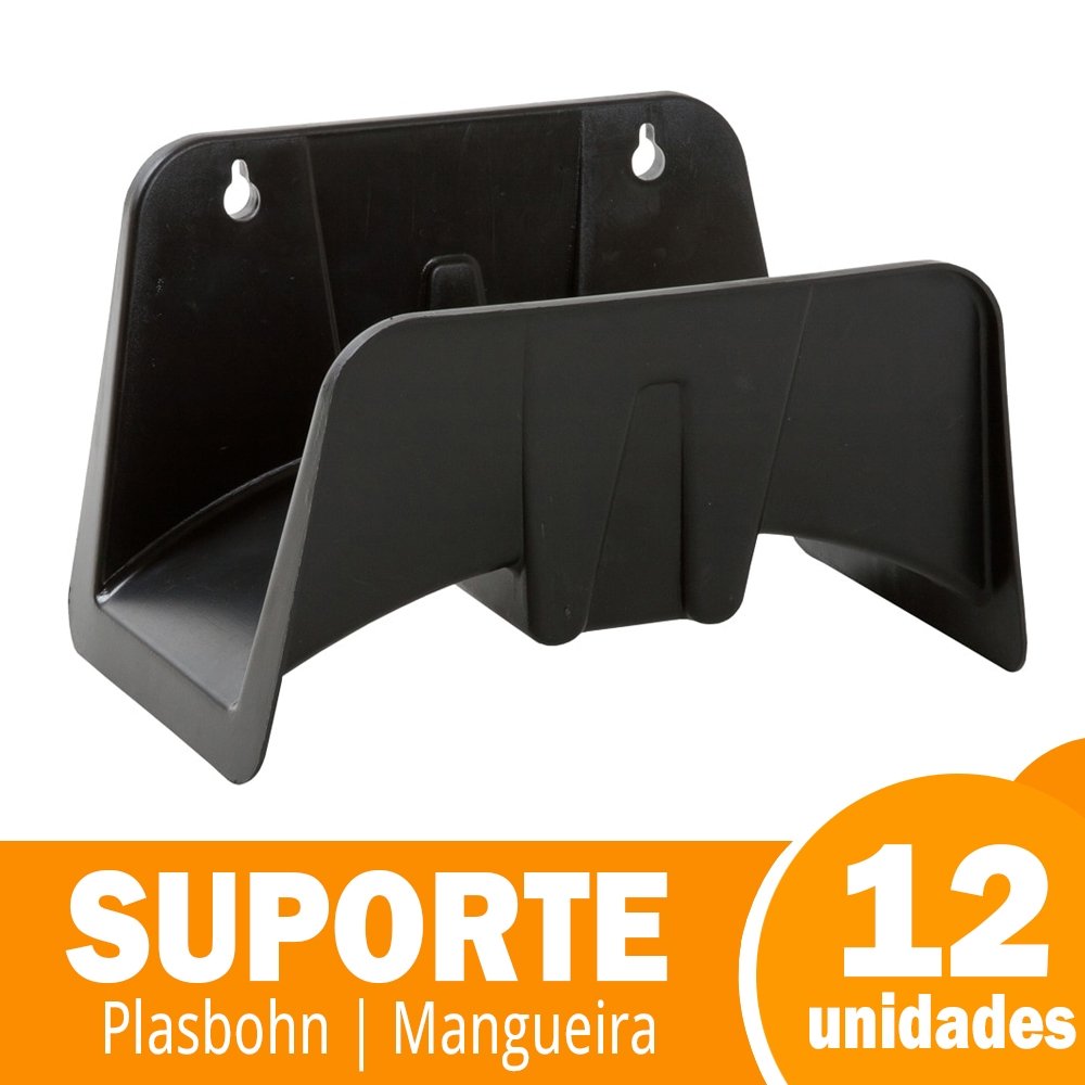 Suporte para Mangueira Plasbohn Preto Embalagem com 12 Unidades