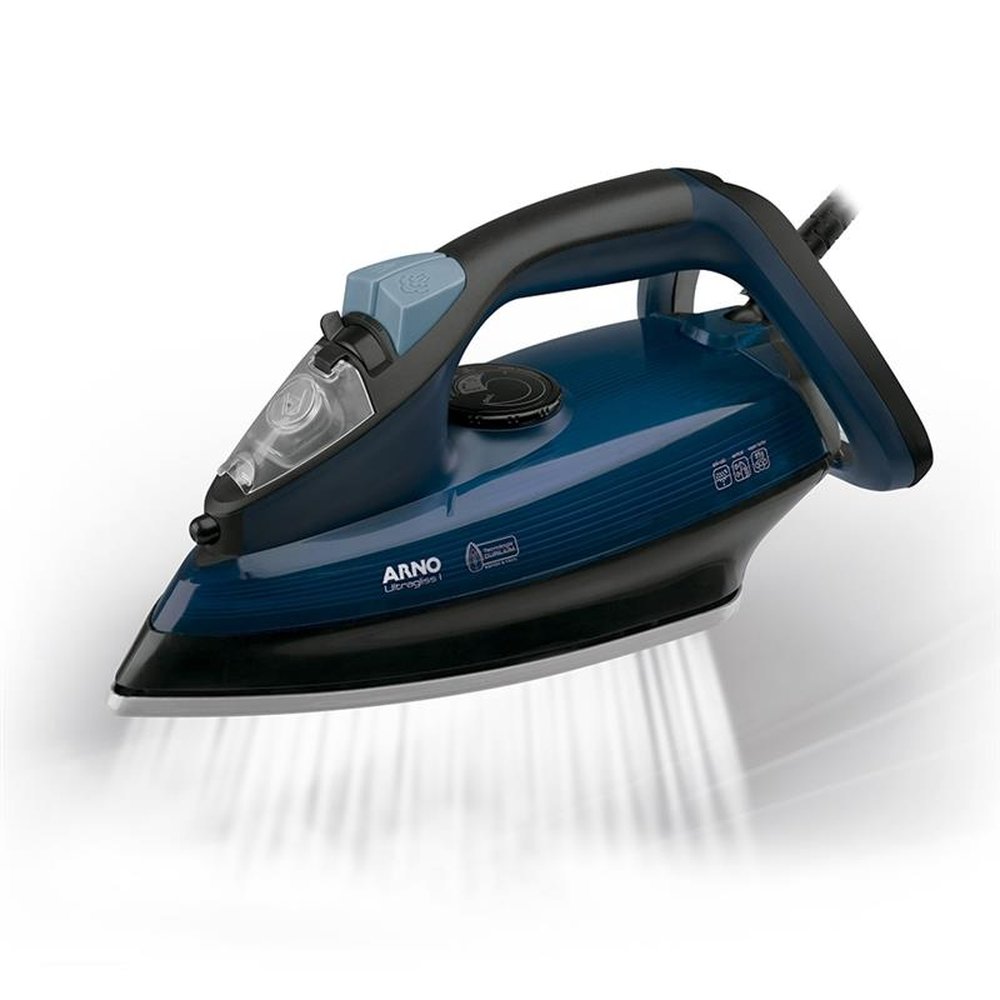 Ferro de Passar a Vapor Arno Ultragliss I FUA1, Base Durilium Airglide, 1200W, Azul, 220V