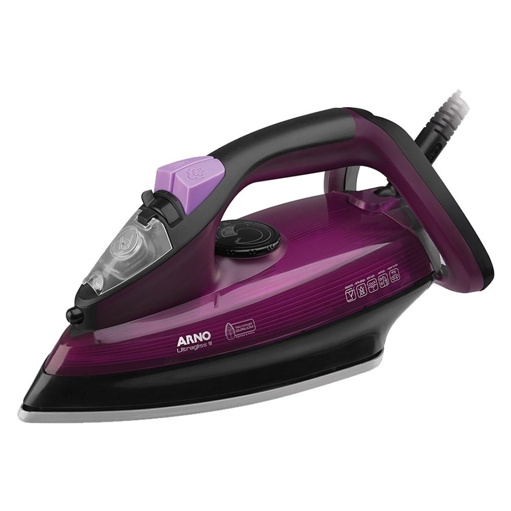 Ferro de Passar a Vapor Arno Ultragliss III FUA3 - Base Durilium Airglide, 1200W, Vinho, 110V