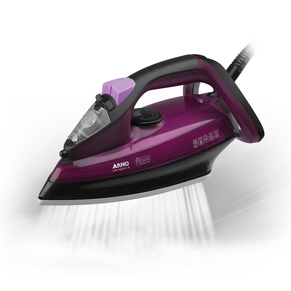 Ferro de Passar a Vapor Arno Ultragliss III FUA3 - Base Durilium Airglide, 1200W, Vinho, 110V