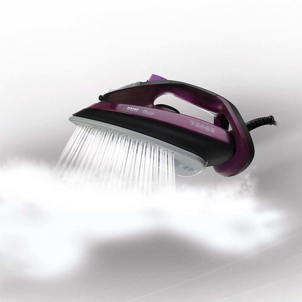 Ferro de Passar a Vapor Arno Ultragliss III FUA3 - Base Durilium Airglide, 1200W, Vinho, 110V