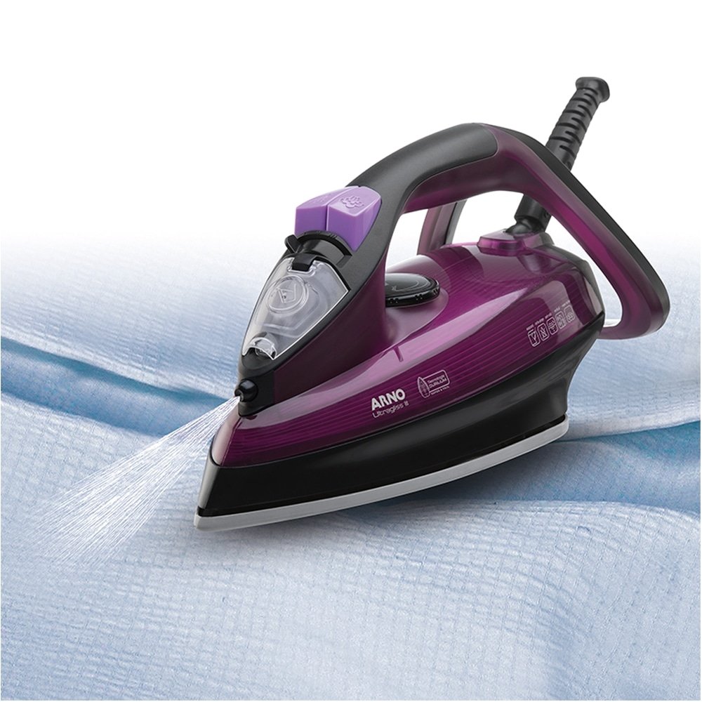 Ferro de Passar a Vapor Arno Ultragliss III FUA3 - Base Durilium Airglide, 1200W, Vinho, 110V