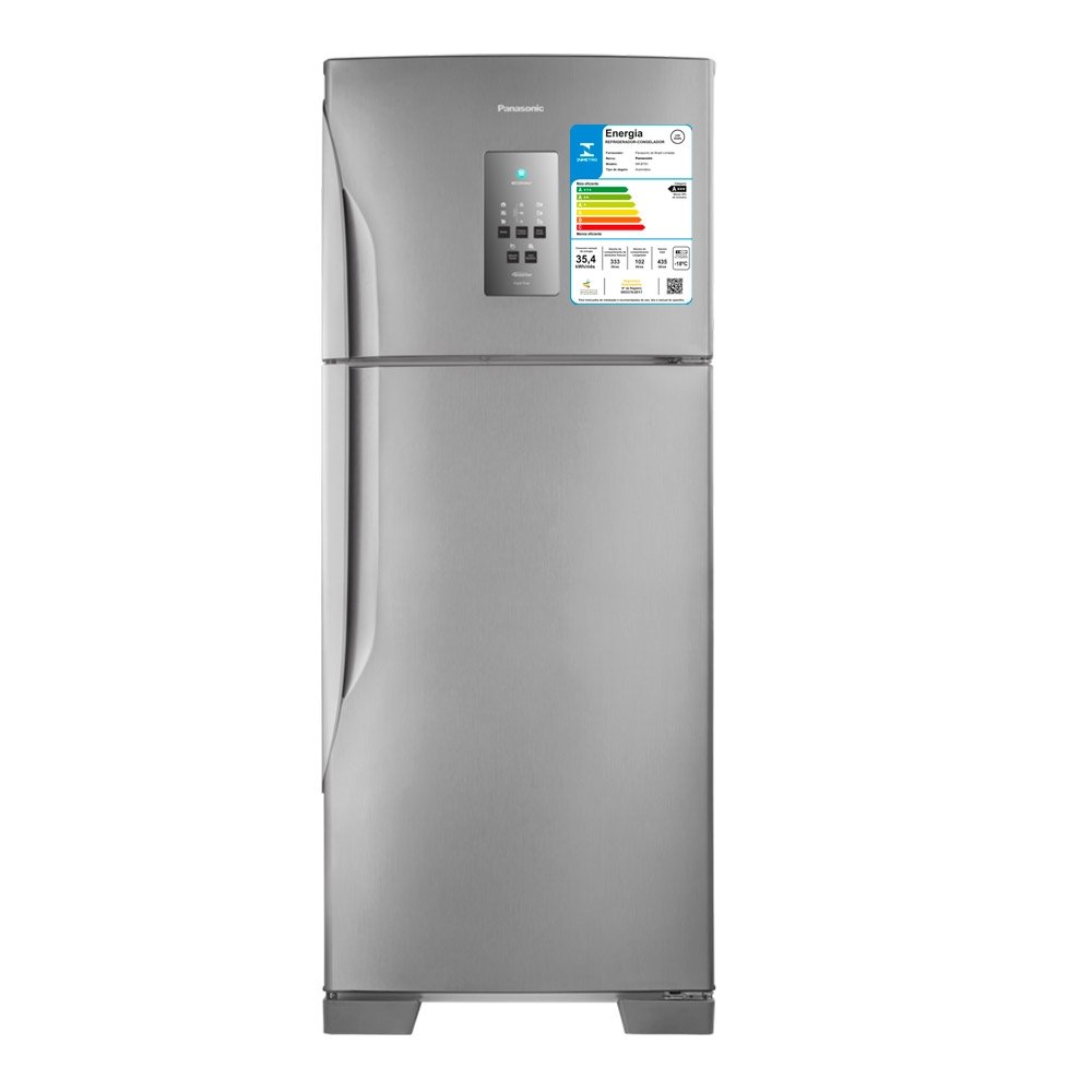 Geladeira/Refrigerador Panasonic 435 Litros NR-BT51PV3, Frost Free, 2 Portas, Econavi, Aço Escovado, 110V