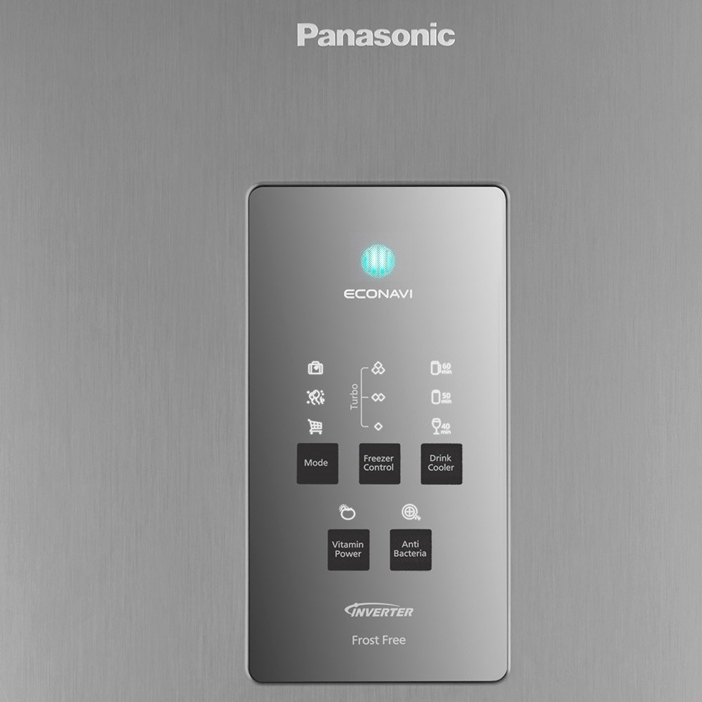 Geladeira/Refrigerador Panasonic 435 Litros NR-BT51PV3, Frost Free, 2 Portas, Econavi, Aço Escovado, 110V