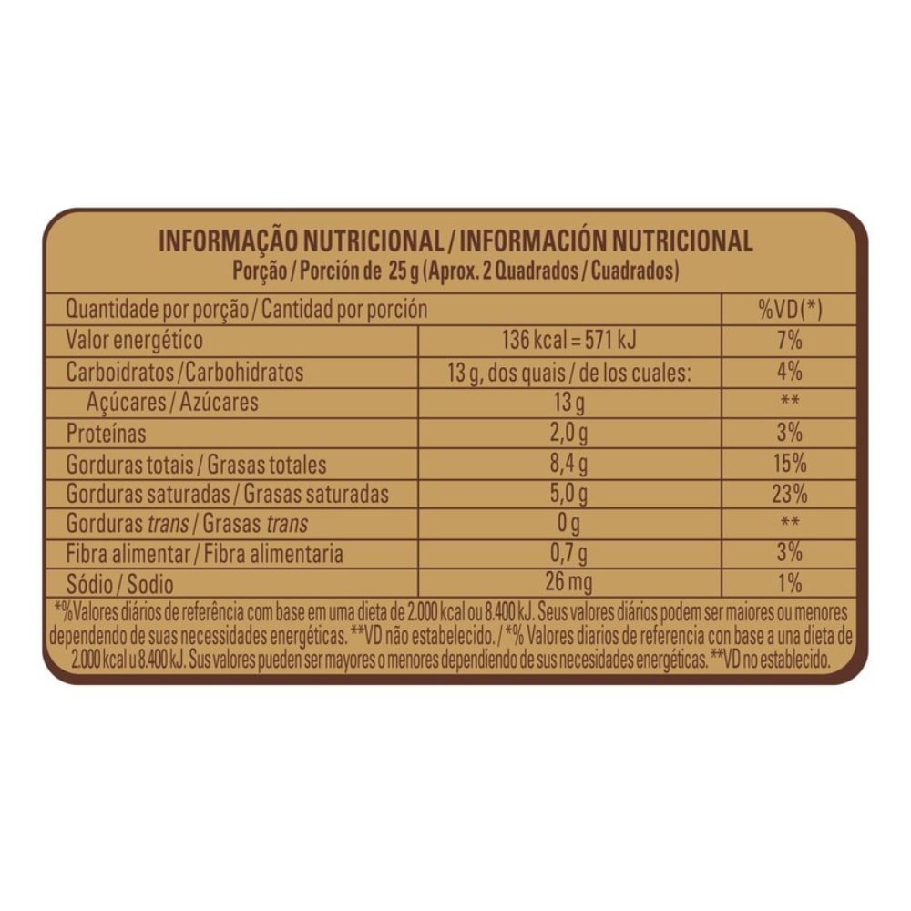 Chocolate Nestlé Alpino Tablete 85g - Embalagem com 14 Unidades
