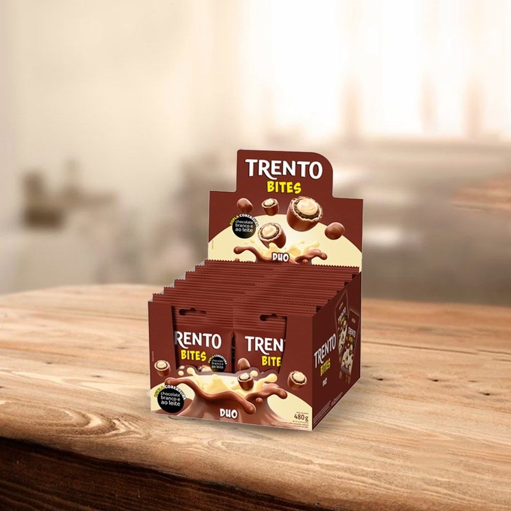 Chocolate Trento Wafer Bites Duo 40g - Embalagem com 12 Unidades