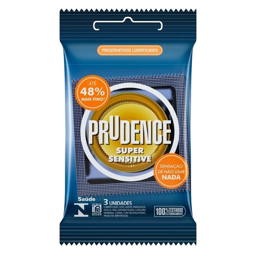 Preservativo Prudence Super Sensitive - 12 pacotes c/ 3 unidades