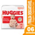 Fralda Descartável Huggies Máxima Proteção Tamanho P - 6 Pacotes com 48 Fraldas - Total 288 Tiras