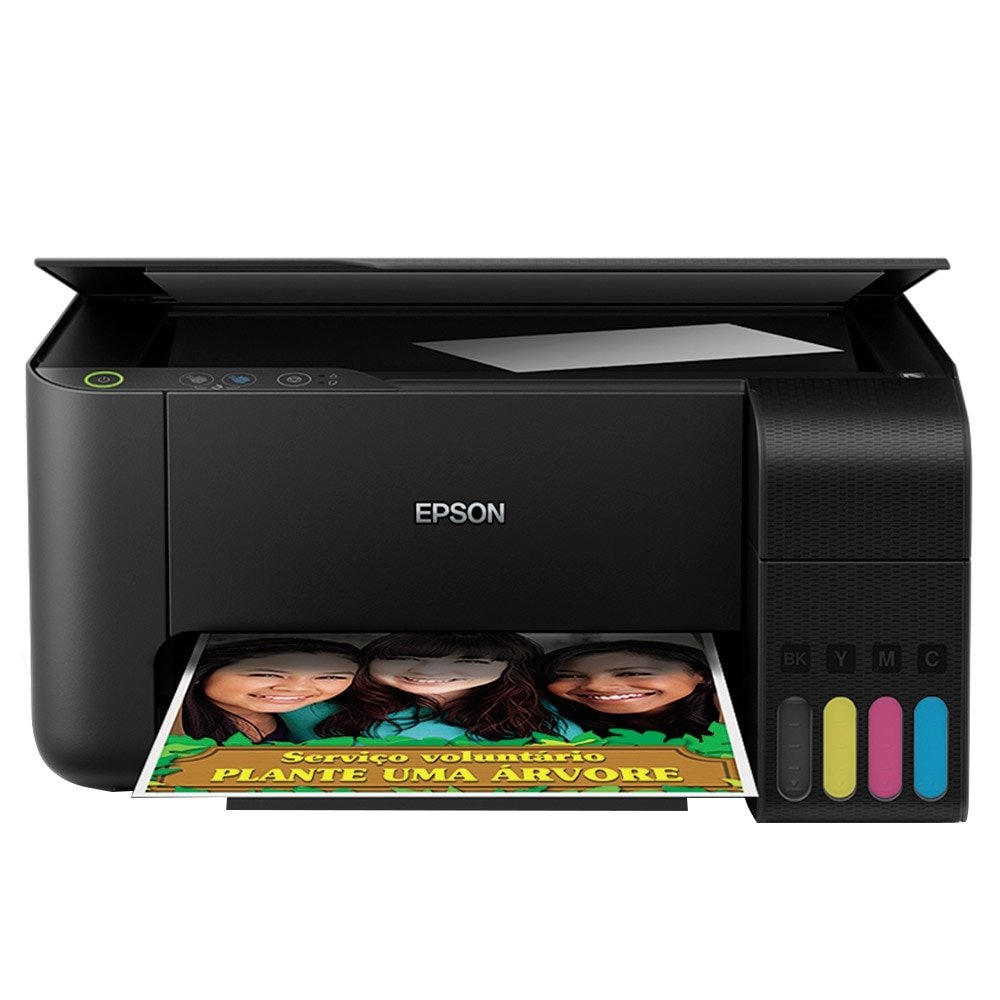 Multifuncional Epson EcoTank L3110, Tanque de Tinta, Colorida, USB, Preto e Bivolt
