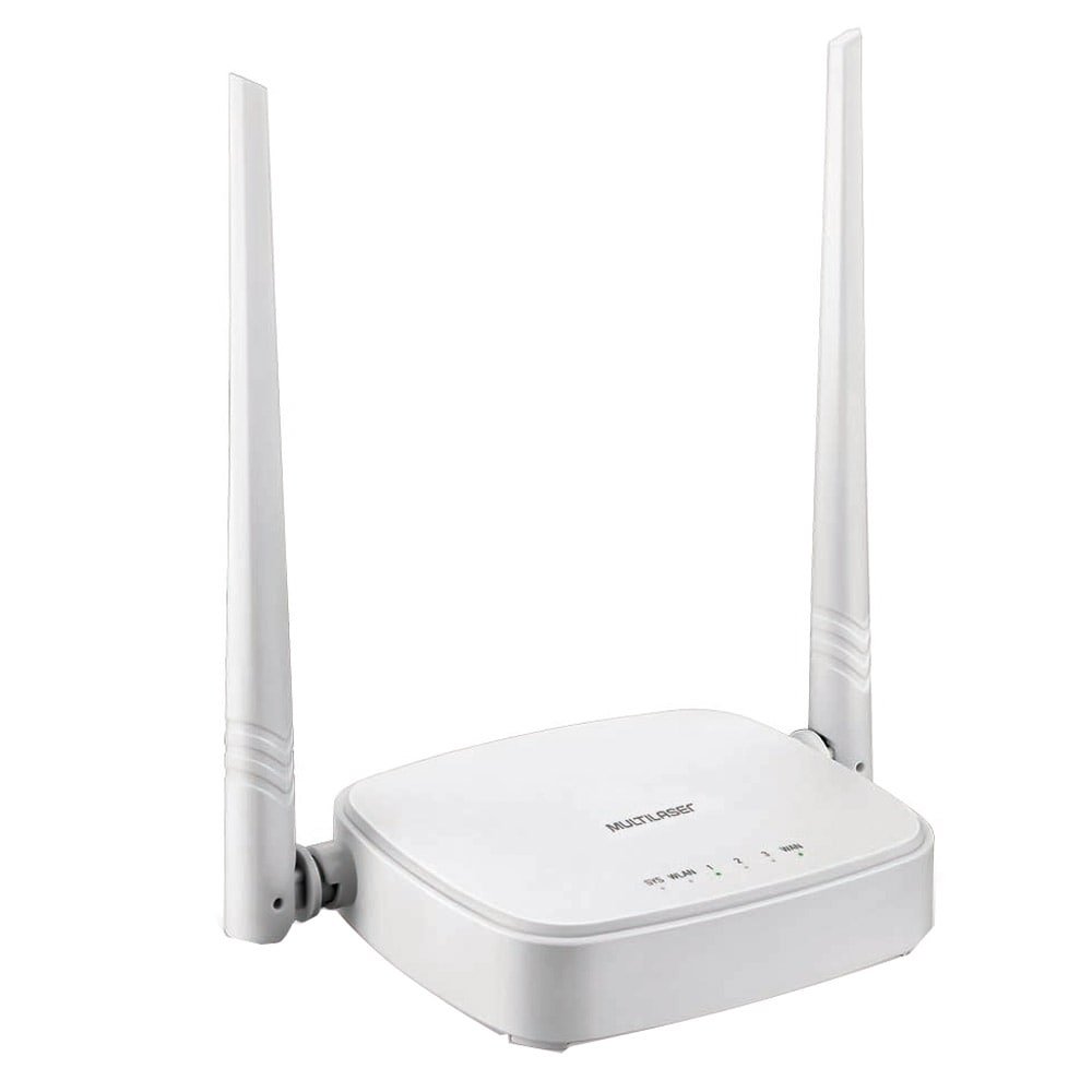 Roteador Wirelles Multilaser RE160V, 300mbps, 5dBi, Botão WPS, 3 Portas LAN, 2 Antenas