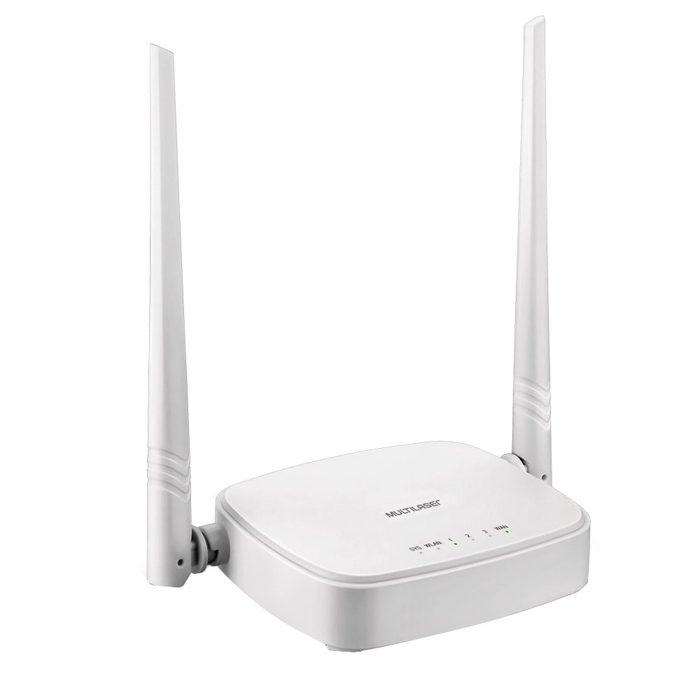 Roteador Wirelles Multilaser RE160V, 300mbps, 5dBi, Botão WPS, 3 Portas LAN, 2 Antenas