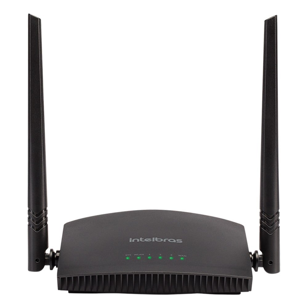 Roteador Wireless Intelbras RF301K, 300Mbps, 2 Antenas Fixas de 5dBi, 3 Portas LAN e Botão WPS, Preto