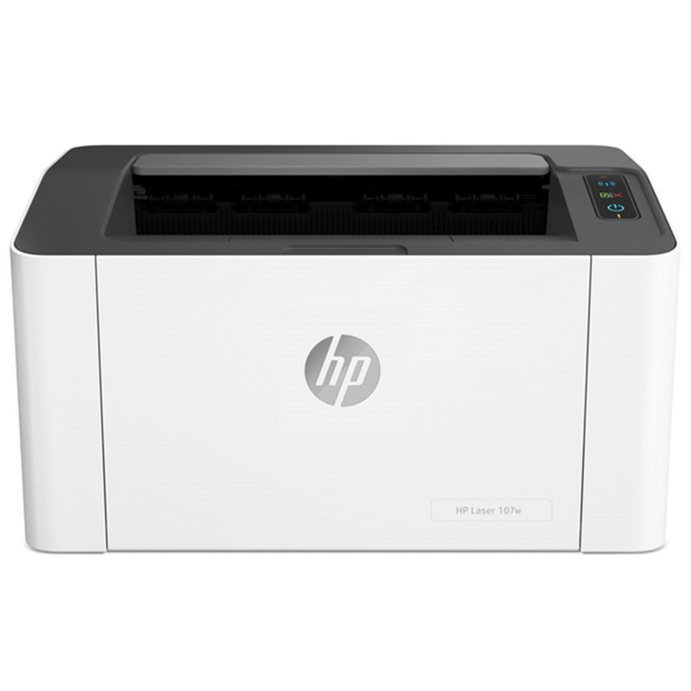 Impressora HP Laser 107W Laser Monocromática - Wi-Fi, USB 2.0, Branco e 110V
