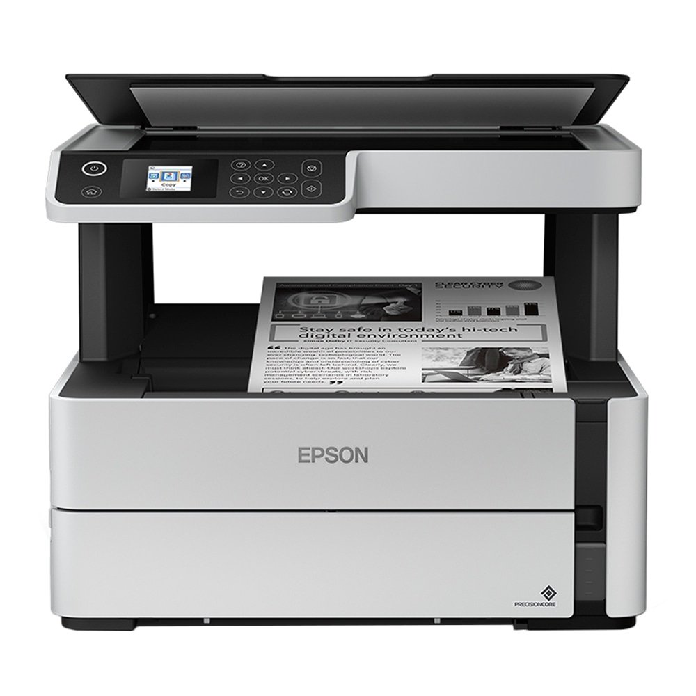 Multifuncional Epson EcoTank M2170 Tanque de Tinta Monocromática, Wi-Fi Direct, Ethernet, Fax, ADF, Branco e Bivolt