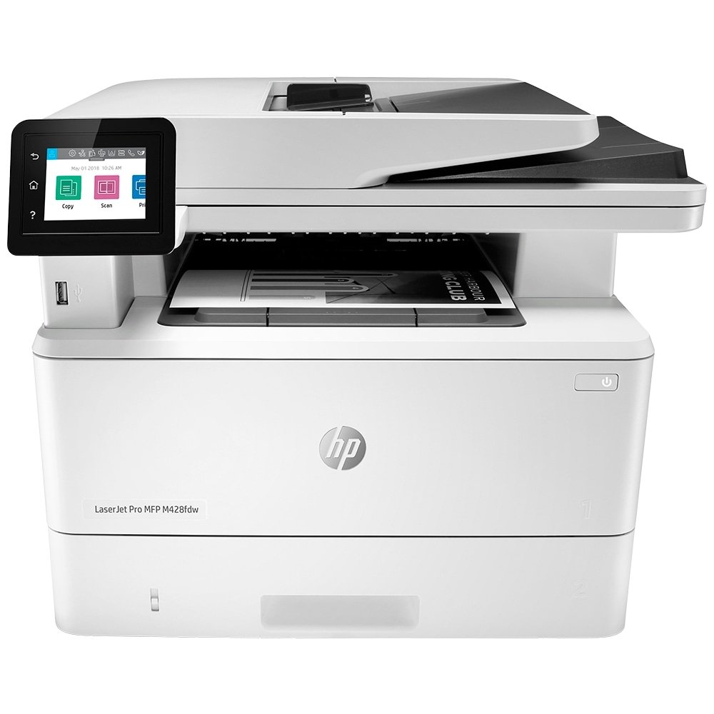 Multifuncional HP LaserJet PRO M428FDW Laser, com Função ADF, Monocromática, Wi-Fi, Copiadora, Fax e Scanner, Branca, 110V