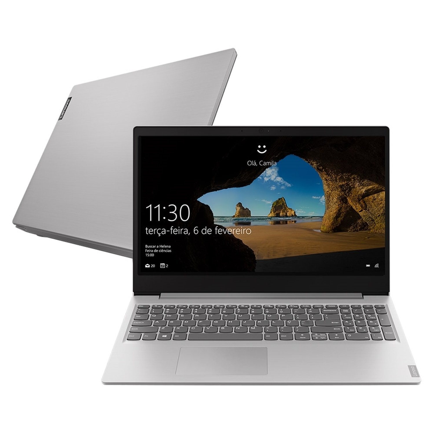 Notebook Lenovo IdeaPad S145-15IGM, Intel Celeron, Dual Core, 4GB, 500GB, Tela 15", Windows 10, Prata
