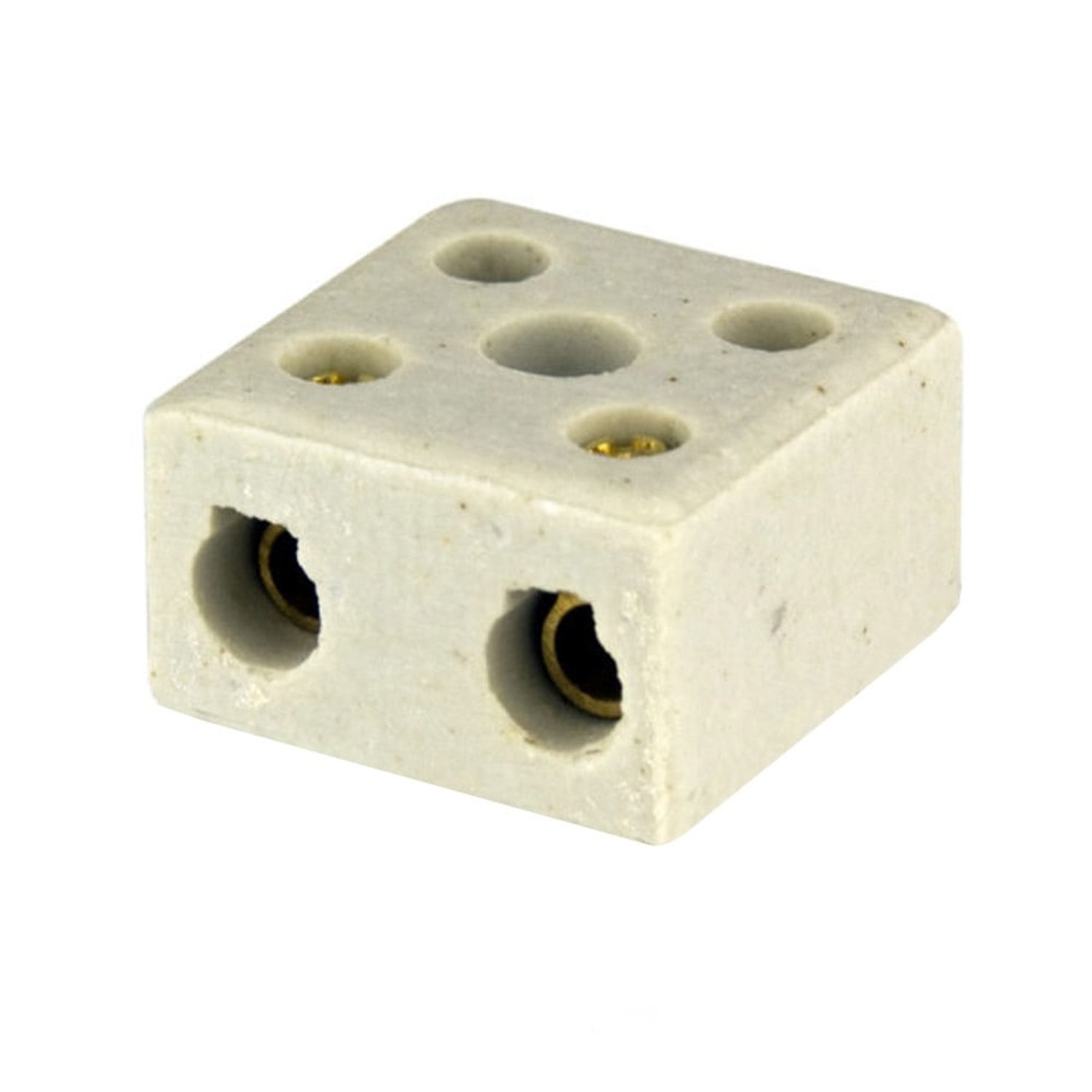Conector Foxlux de Porcelana Bipolar 16mm - Embalagem com 2 Unidades SM