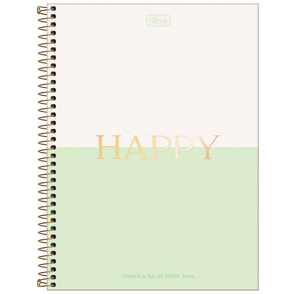 Caderno Espiral Tilibra Universitário Capa Dura Happy 01 Matéria 80 Folhas - Embalagem com 4 Unidades (Sortidos)