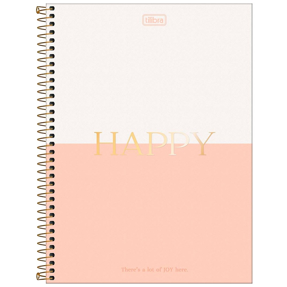 Caderno Espiral Tilibra Universitário Capa Dura Happy 10 Matérias 160 Folhas - Embalagem com 4 Unidades (Sortidos)