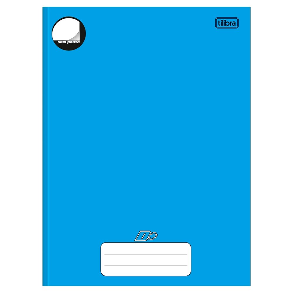 Caderno Costurado Tilibra Universitário Capa Dura D+Azul Sem Pauta 96 Folhas - Embalagem com 5 Unidades