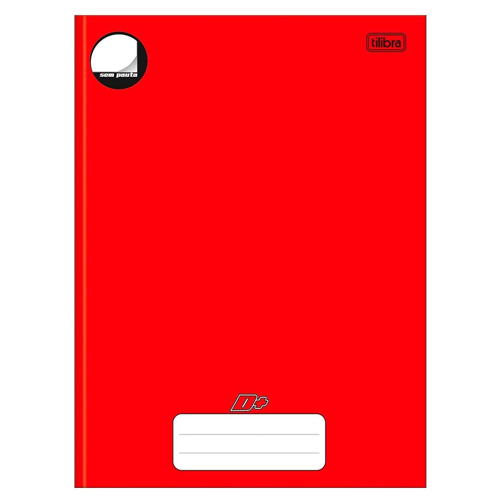 Caderno Costurado Tilibra Universitário Capa Dura D+Vermelho Sem Pauta 96 Folhas - Embalagem com 5 Unidades