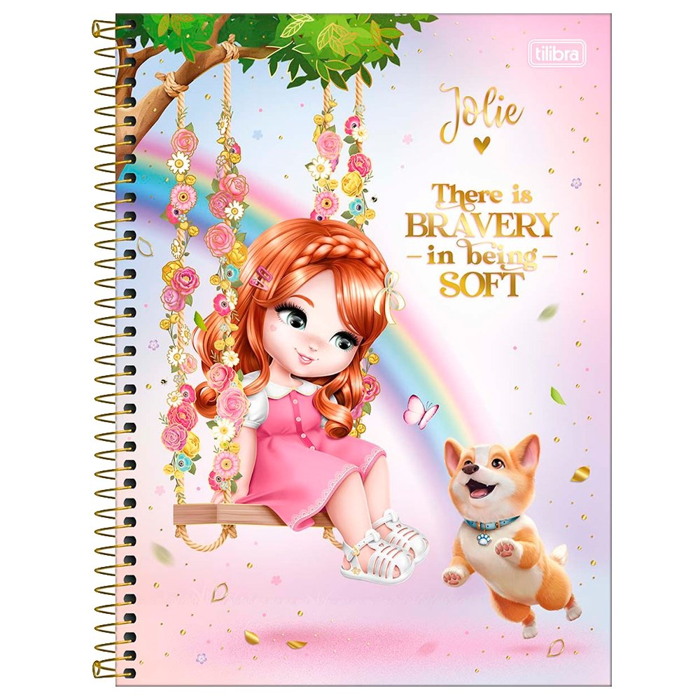 Caderno Espiral Tilibra Universitário Capa Dura Jolie 1 Matéria 80 Folhas Embalagem com 4 Unidades