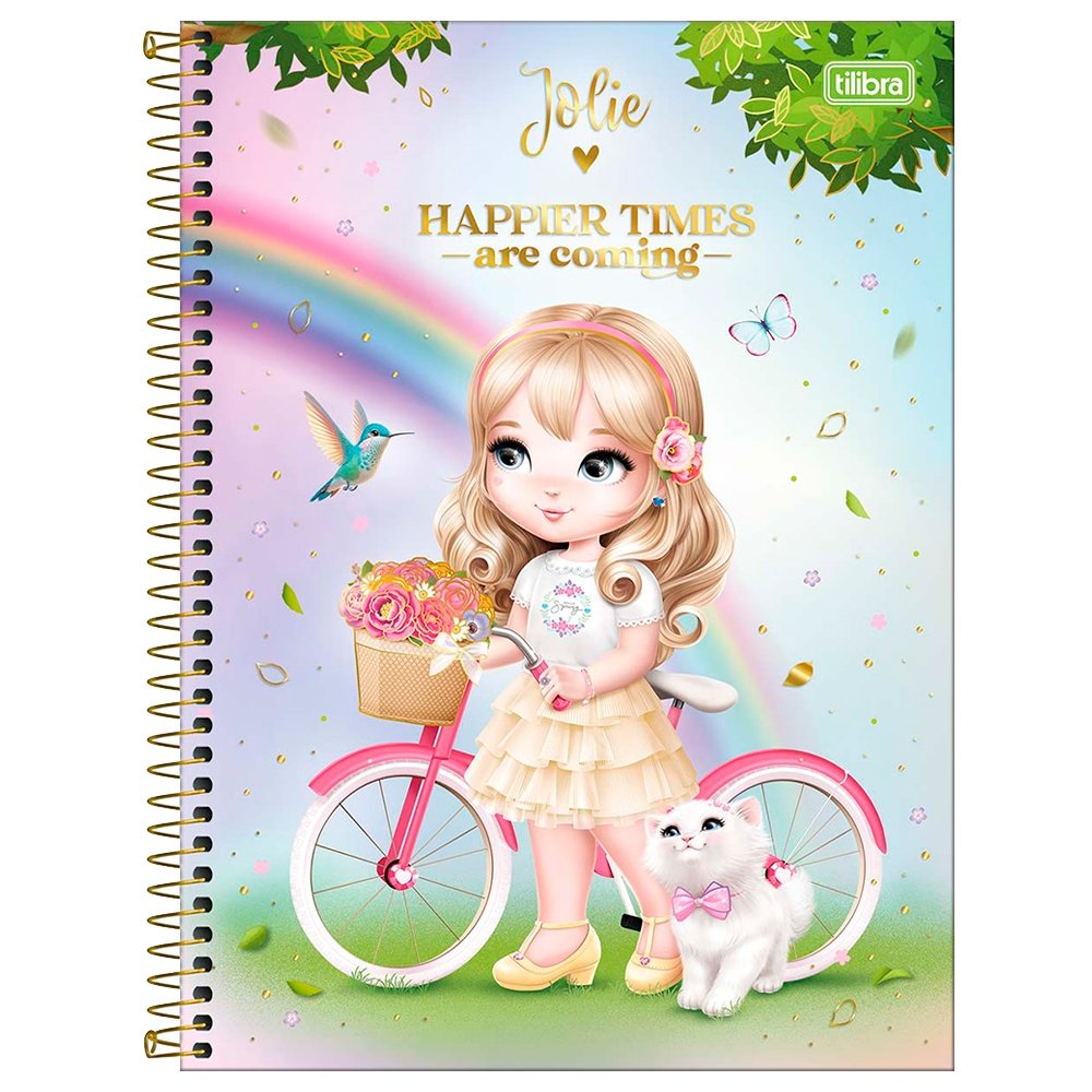 Caderno Espiral Tilibra Universitário Capa Dura Jolie 1 Matéria 80 Folhas Embalagem com 4 Unidades