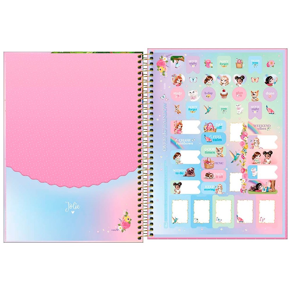 Caderno Espiral Tilibra Universitário Capa Dura Jolie 1 Matéria 80 Folhas Embalagem com 4 Unidades