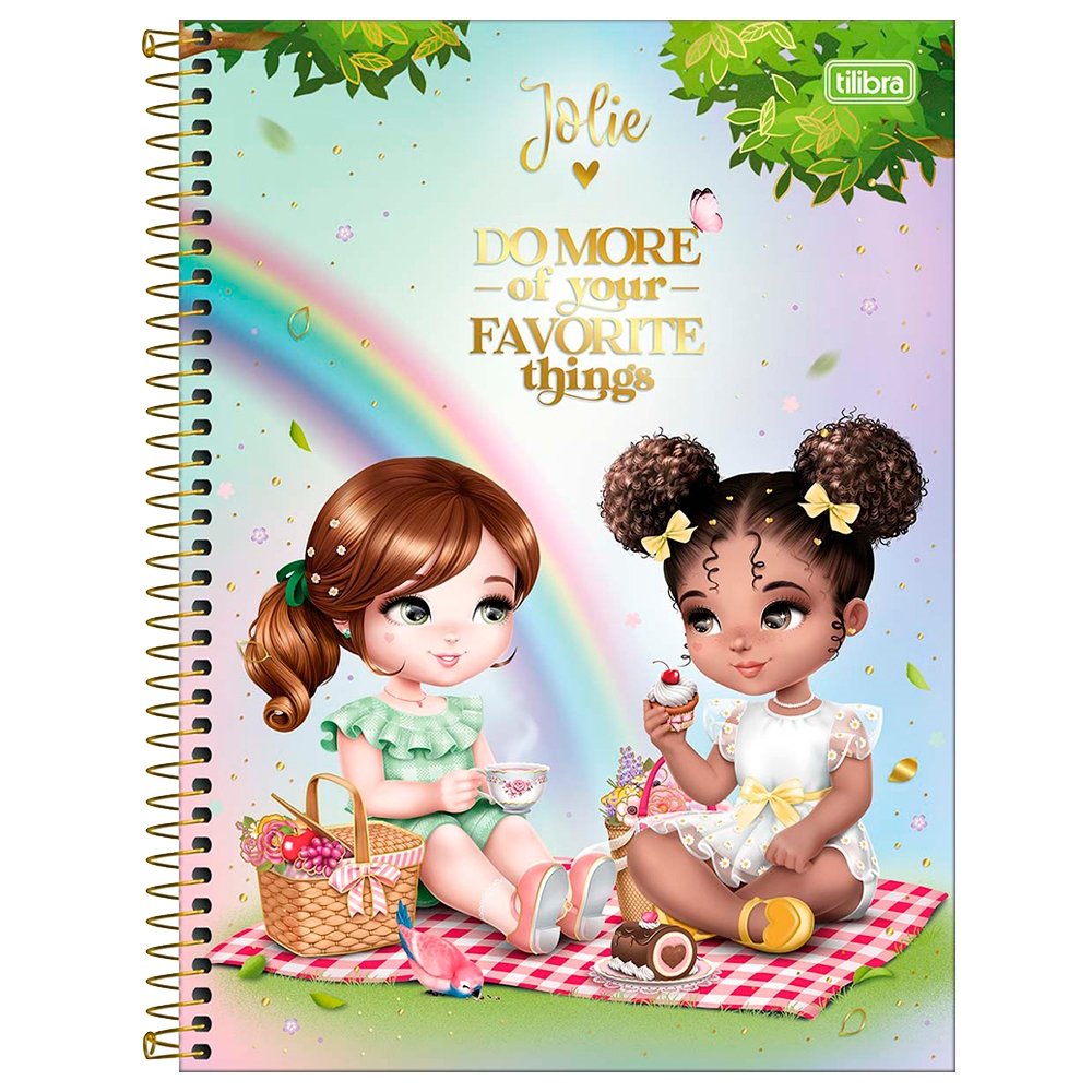 Caderno Espiral Tilibra Universitário Capa Dura Jolie 10 Matérias 160 Folhas Embalagem com 4 Unidades