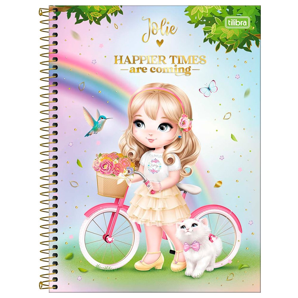 Caderno Espiral Tilibra Universitário Capa Dura Jolie 10 Matérias 160 Folhas Embalagem com 4 Unidades