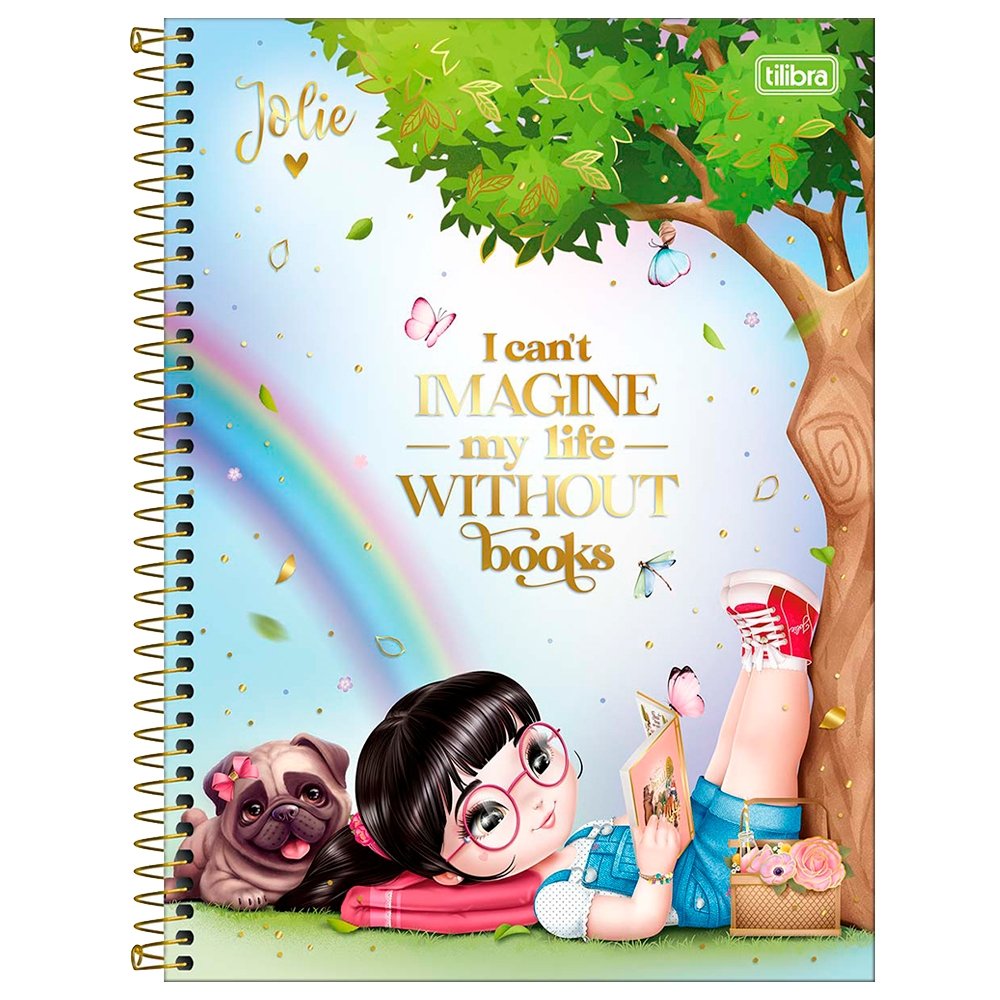 Caderno Espiral Tilibra Universitário Capa Dura Jolie 10 Matérias 160 Folhas Embalagem com 4 Unidades