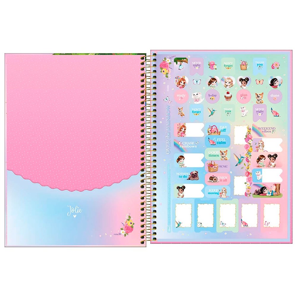Caderno Espiral Tilibra Universitário Capa Dura Jolie 10 Matérias 160 Folhas Embalagem com 4 Unidades