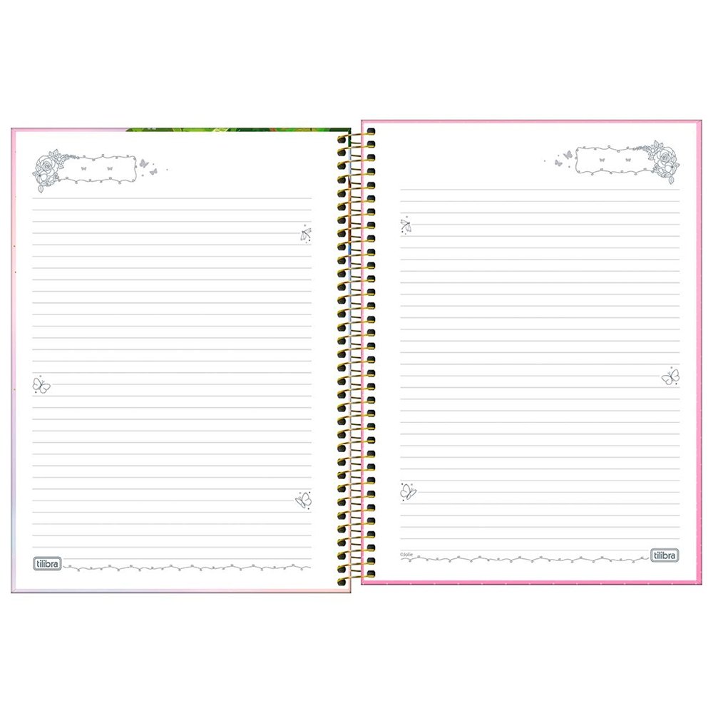 Caderno Espiral Tilibra Universitário Capa Dura Jolie 10 Matérias 160 Folhas Embalagem com 4 Unidades