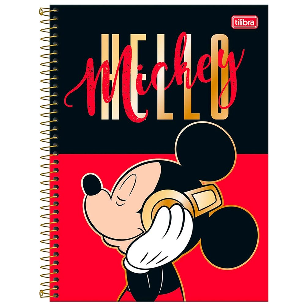 Caderno Espiral Tilibra Universitário Capa Dura Mickey 1 Matéria 80 Folhas Embalagem com 4 Unidades