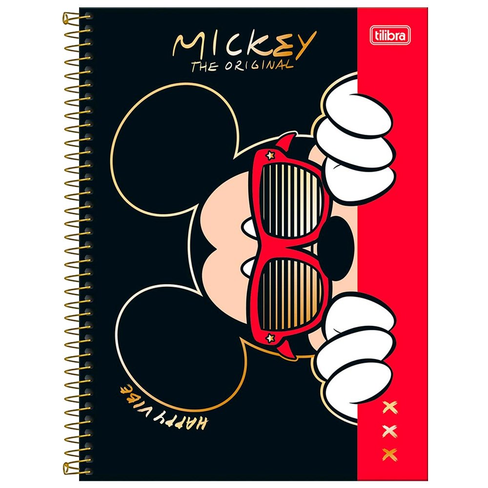 Caderno Espiral Tilibra Universitário Capa Dura Mickey 1 Matéria 80 Folhas Embalagem com 4 Unidades